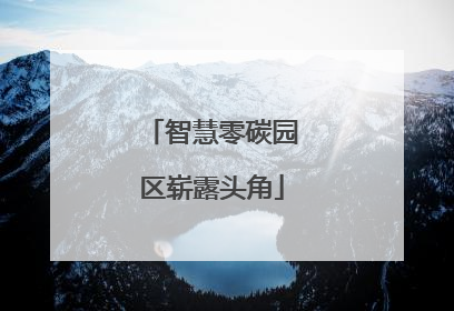 智慧零碳园区崭露头角